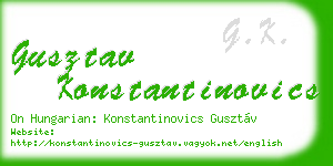 gusztav konstantinovics business card